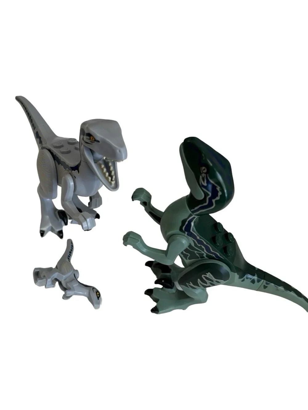 Lot Of 3 Lego Jurassic Park Raptors and Baby Dinosaur